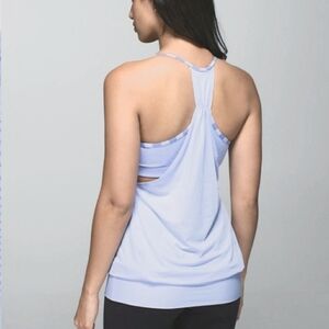 Lululemon No Limits Tank. 2 in 1 bra & tank. Bluish grey purple. Size 8.